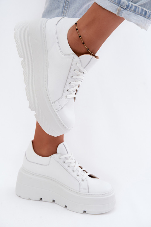 Zapatillas de mujer con plataforma en color blanco Zazoo N1000S3
