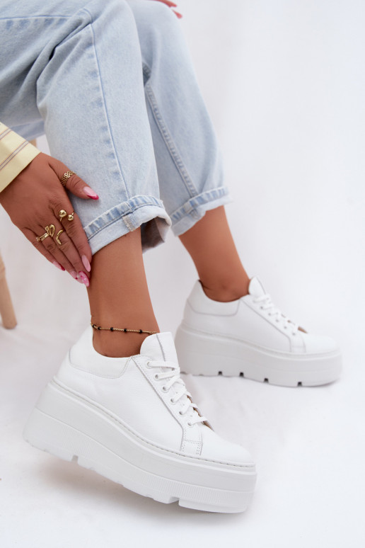 Zapatillas de mujer con plataforma en color blanco Zazoo N1000S3