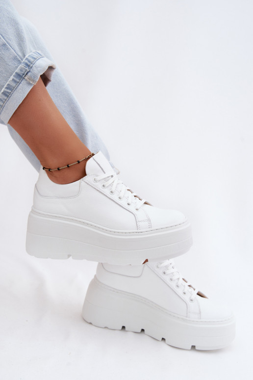 Piel Zapatillas modelo zapatos. con una plataforma Zazoo N1000S3 el color blanco