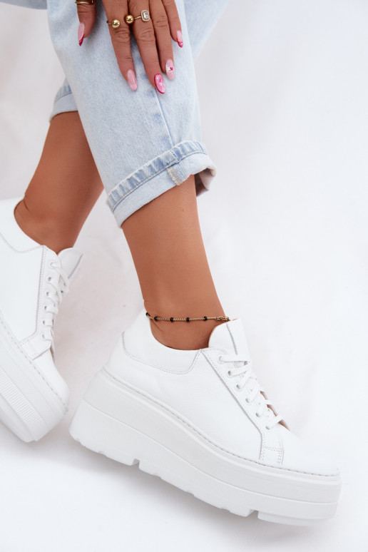 Zapatillas de mujer con plataforma en color blanco Zazoo N1000S3