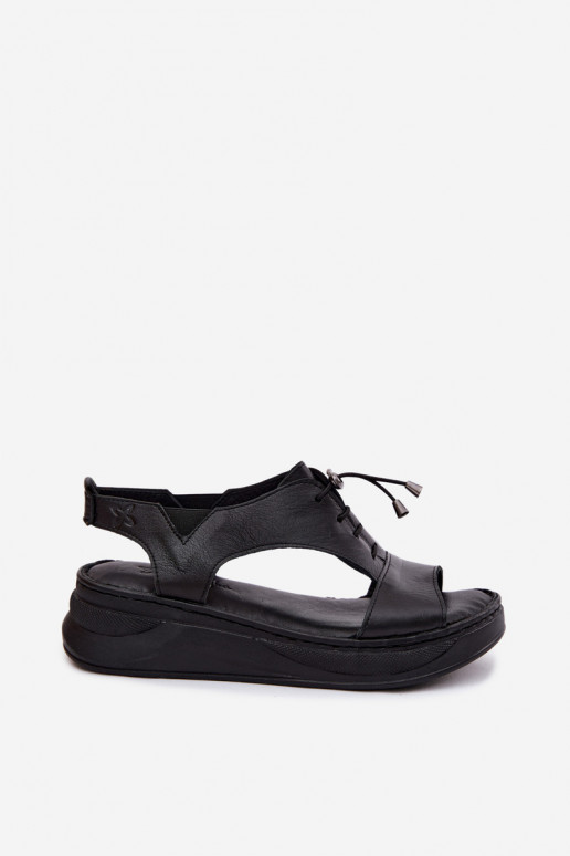Sandalias de mujer con plataforma en color negro Tai turiciejka I7646-01