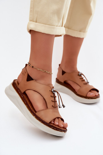 Sandalias de mujer con plataforma en color marrón Tai turiciejka I7646-29