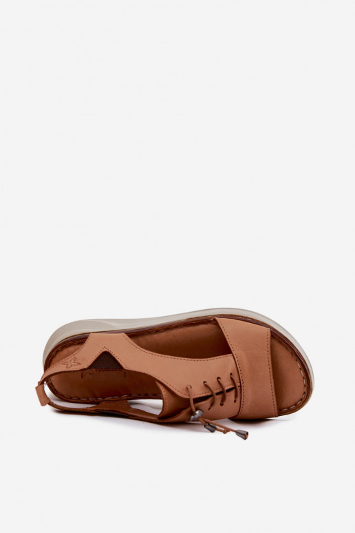 Sandalias de mujer con plataforma en color marrón Tai turiciejka I7646-29
