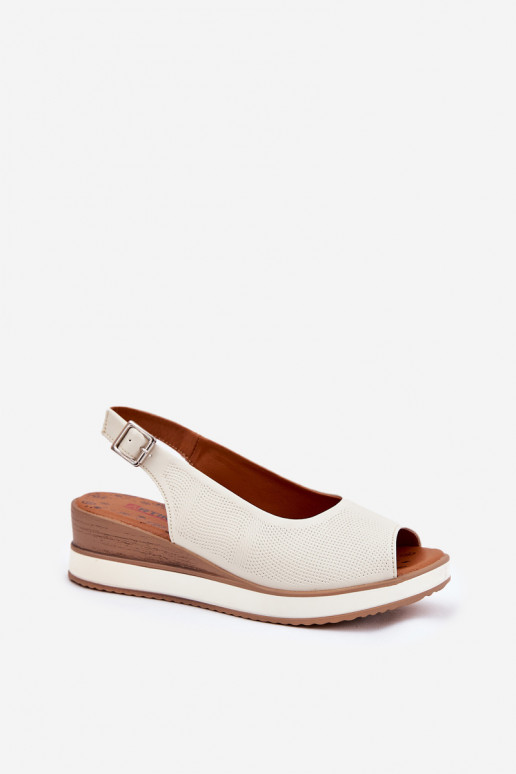 Piel Sandalias plataforma Artiker 56C2316 color marfil