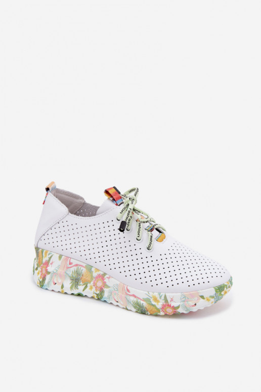 Zapatos de cuero con plataforma en color blanco Artiker 58C0598