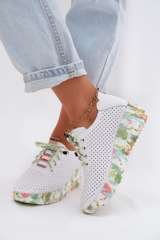 Zapatos de cuero con plataforma en color blanco Artiker 58C0598