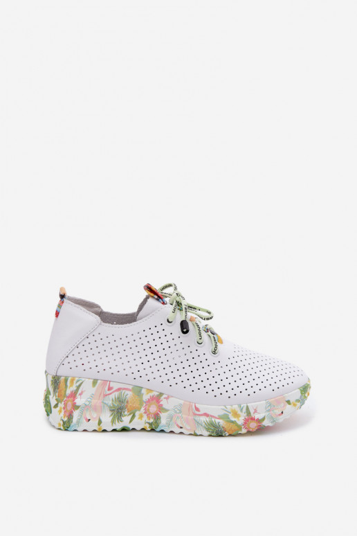 Zapatos de cuero con plataforma en color blanco Artiker 58C0598