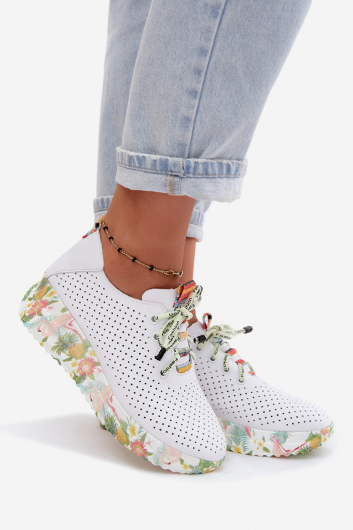 Zapatos de cuero con plataforma en color blanco Artiker 58C0598