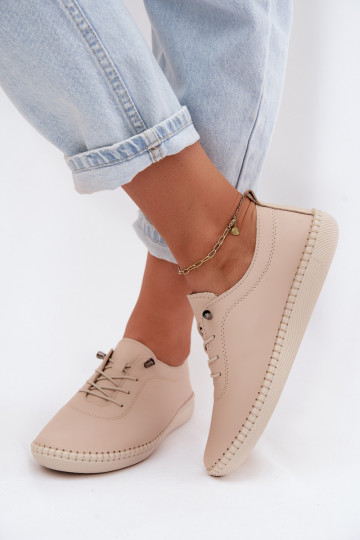 Zapatos de cuero para mujer en color arena Artiker 58C3070 2