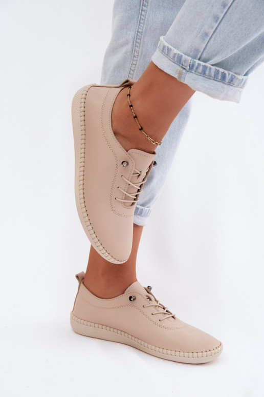 Zapatos de cuero para mujer en color arena Artiker 58C3070