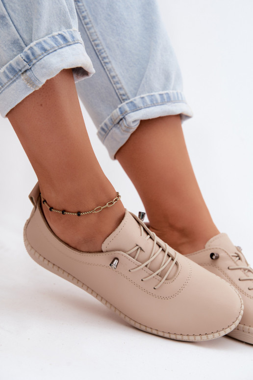 Zapatos de cuero para mujer en color arena Artiker 58C3070