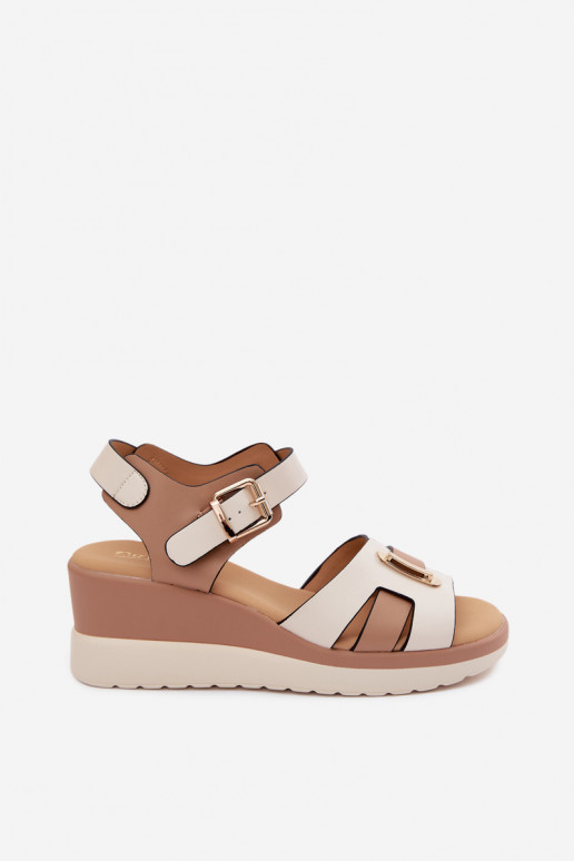 Sandalias de mujer Femenino con una plataforma con rayas Artiker 58C0314 beige