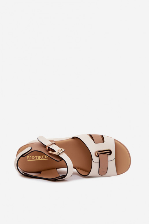 Sandalias de mujer Femenino con una plataforma con rayas Artiker 58C0314 beige