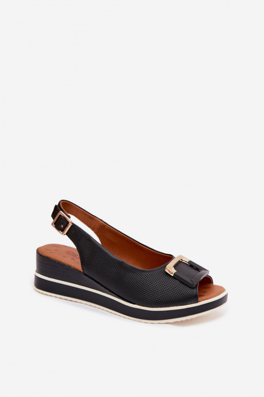 Sandalias de mujer Femenino con una plataforma con hebillas Artiker 58C0086 de color negro