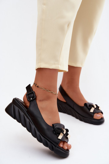 Sandalias de mujer negras con plataforma y adornos Artiker 58C0055 2