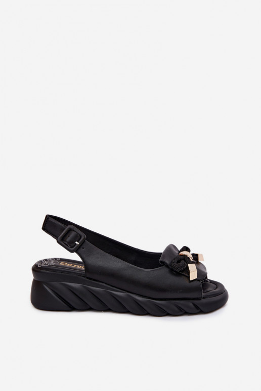 Sandalias de mujer negras con plataforma y adornos Artiker 58C0055