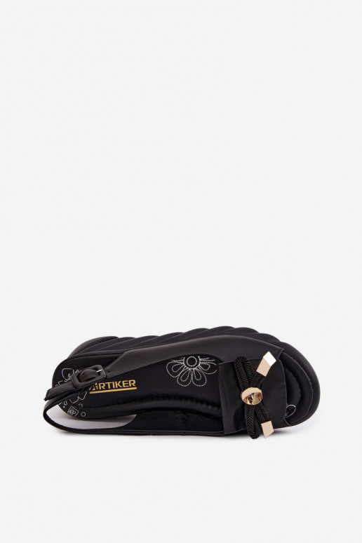 Sandalias de mujer Femenino con una plataforma con adornos Artiker 58C0055 de color negro
