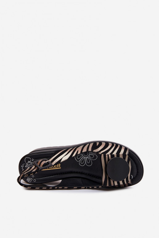 Piel Sandalias plataforma con adornos Artiker 58C0295 Negro y-color dorado