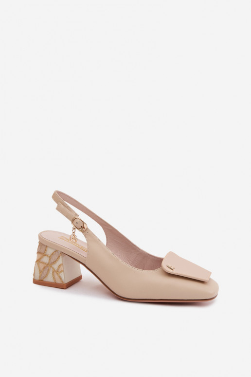 Piel Zapatos con tacones con adornos Artiker 58C0672 beige