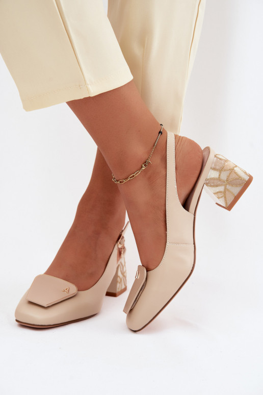 Piel Zapatos con tacones con adornos Artiker 58C0672 beige