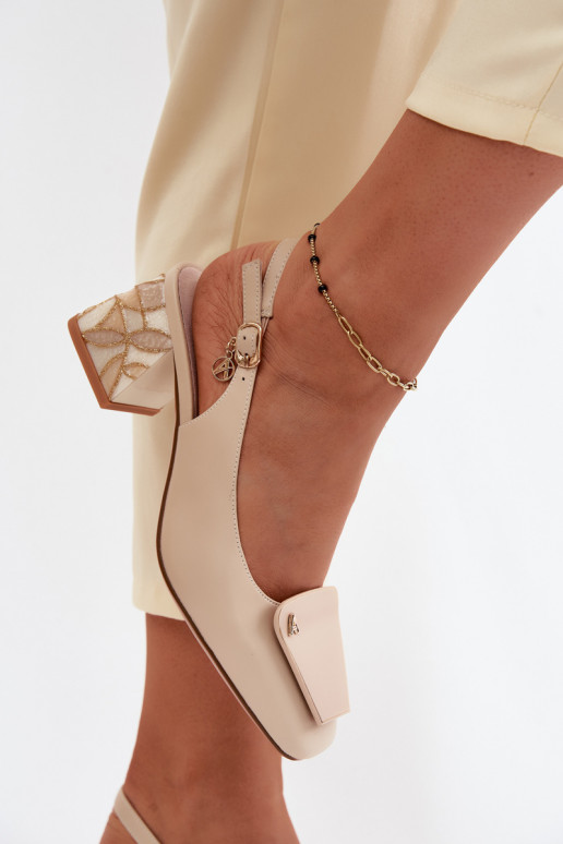 Piel Zapatos con tacones con adornos Artiker 58C0672 beige