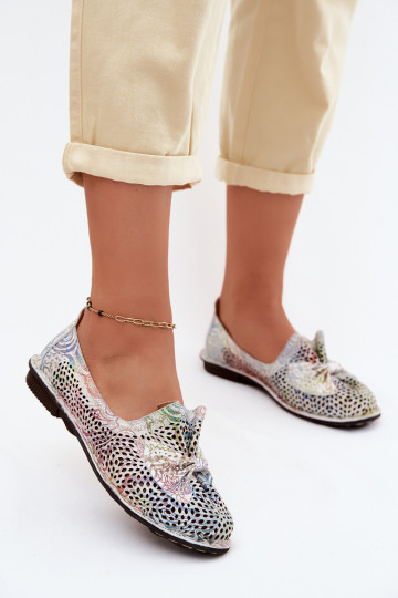 Piel con elementos calados zapatos bailarinas con cintas Artiker 58C3481 Colores diferentes