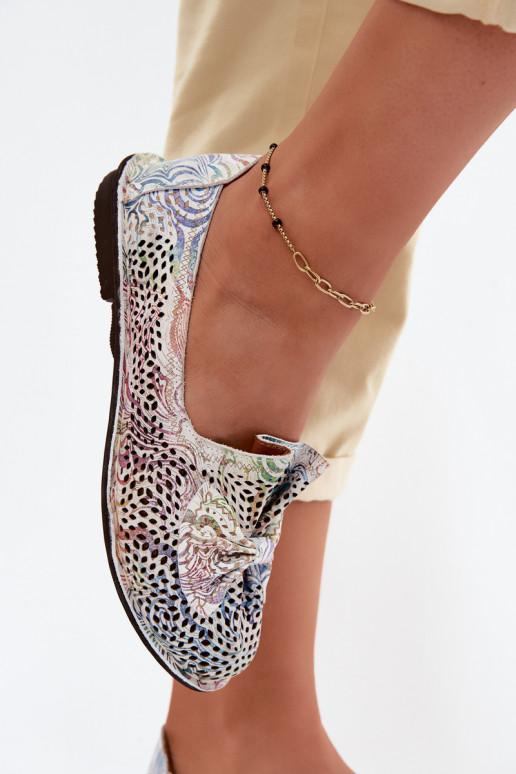 Piel con elementos calados zapatos bailarinas con cintas Artiker 58C3481 Colores diferentes