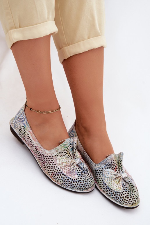 Piel con elementos calados zapatos bailarinas con cintas Artiker 58C3481 Colores diferentes