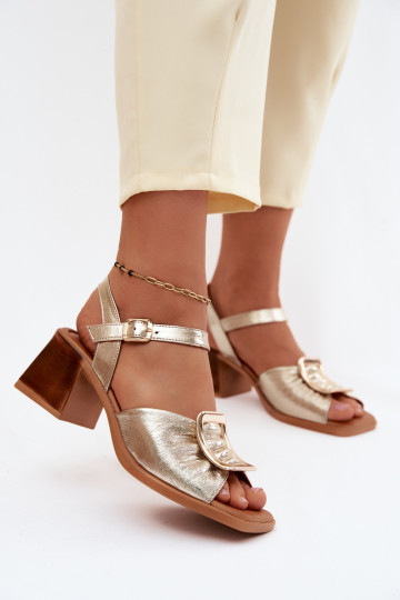 Sandalias de mujer Femenino con tacones con hebillas Artiker 58C2033 color dorado 2