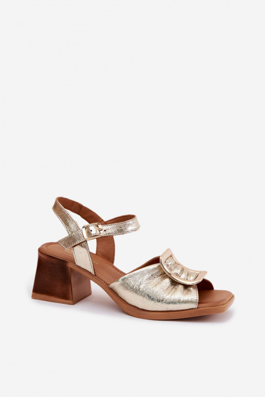 Sandalias de mujer Femenino con tacones con hebillas Artiker 58C2033 color dorado