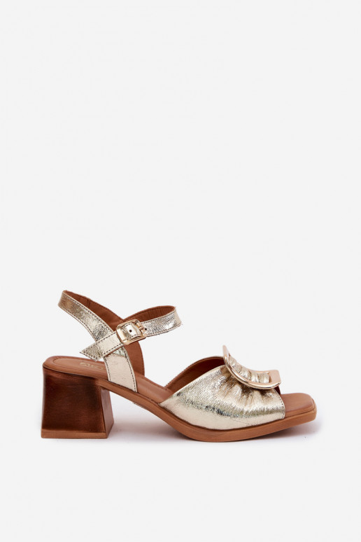 Sandalias de mujer Femenino con tacones con hebillas Artiker 58C2033 color dorado