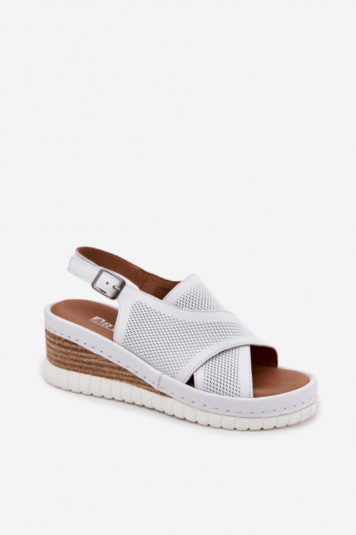 Sandalias de plataforma de piel natural Artiker 58C3145 color blanco