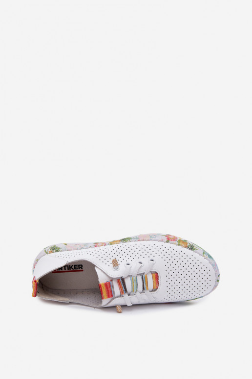 Piel zapatos Femenino Activado Estampadoj Platformie Artiker 58C0597 el color blanco
