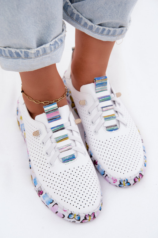 Piel zapatos Femenino Activado Estampadoj Platformie Artiker 58C0440 el color blanco