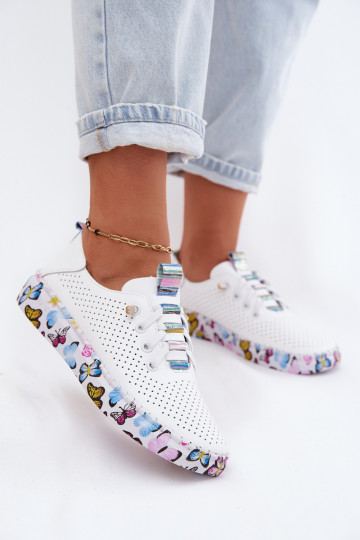 Piel zapatos Femenino Activado Estampadoj Platformie Artiker 58C0440 el color blanco 2