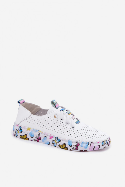 Piel zapatos Femenino Activado Estampadoj Platformie Artiker 58C0440 el color blanco