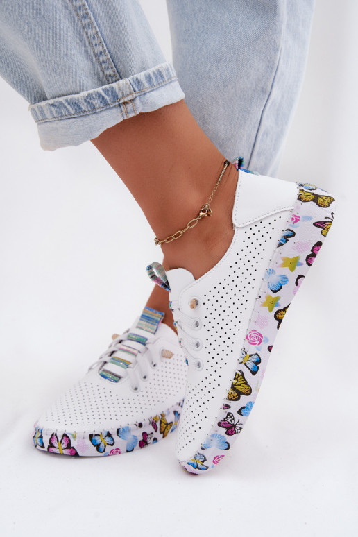 Piel zapatos Femenino Activado Estampadoj Platformie Artiker 58C0440 el color blanco