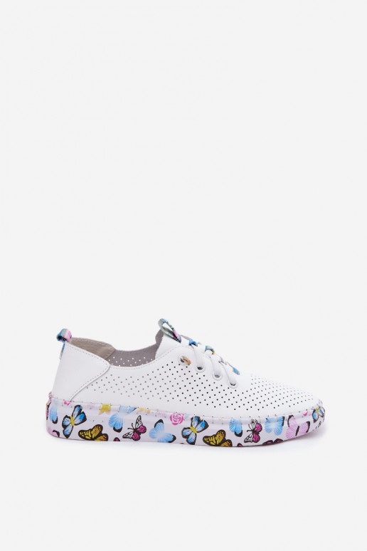 Piel zapatos Femenino Activado Estampadoj Platformie Artiker 58C0440 el color blanco