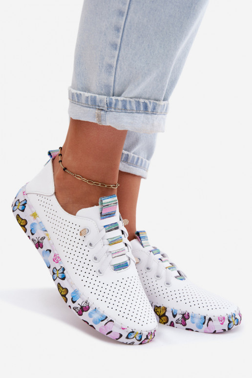 Piel zapatos Femenino Activado Estampadoj Platformie Artiker 58C0440 el color blanco