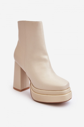 Botines color marfil con plataforma Sandstra