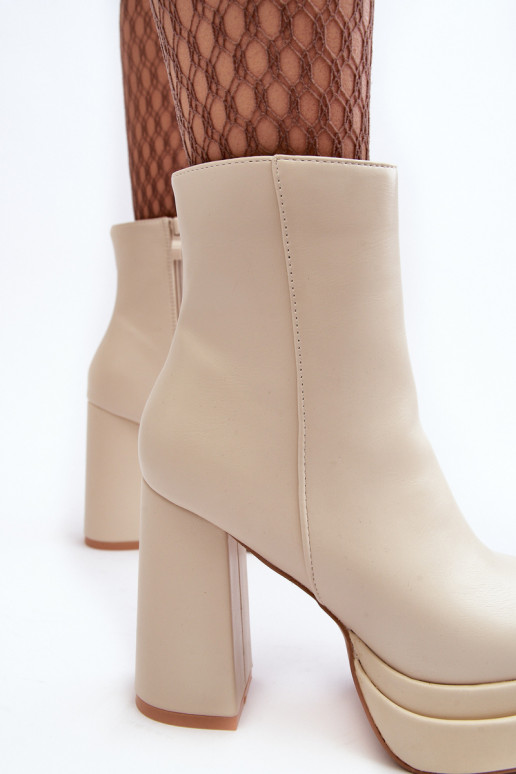 Botines color marfil con plataforma Sandstra