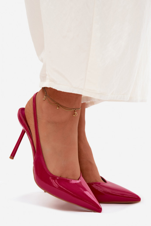 Sandalias rosas de charol con tacón alto de piel sintética Calera