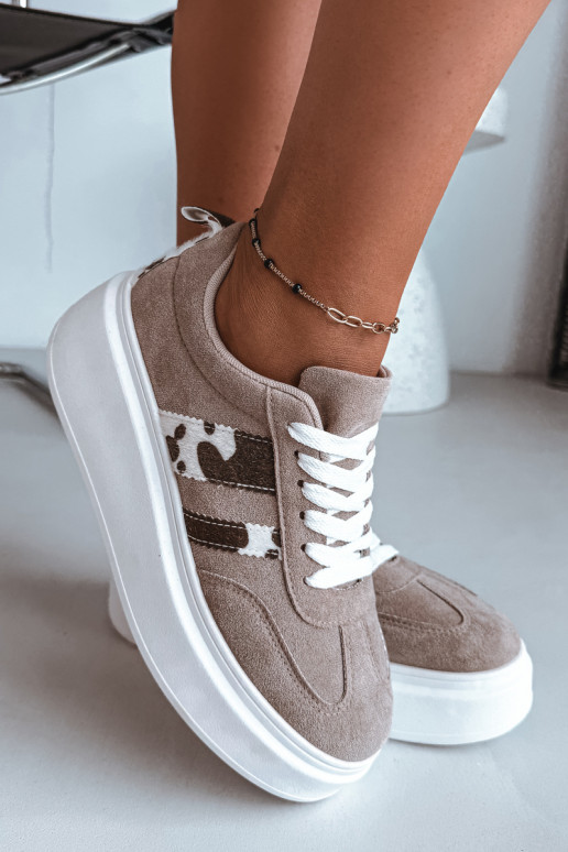 Zapatillas de plataforma de ante sintético color arena Averin