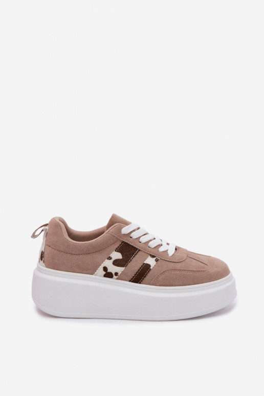 Zapatillas de plataforma de ante sintético color arena Averin