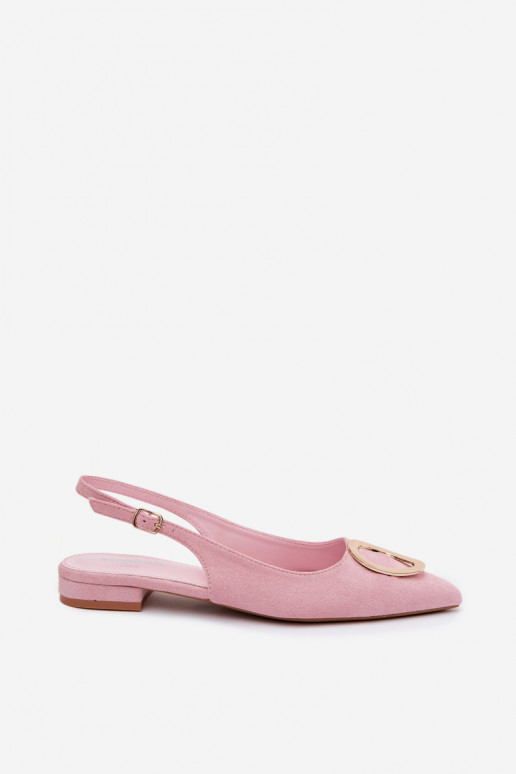 Sandalias de mujer con tacón ancho y adornos de color rosa de Sparkle