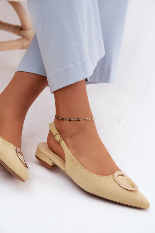Sandalias de mujer con tacón ancho y adornos de color amarillo de Sparkle