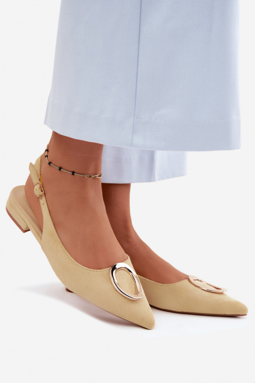 Sandalias de mujer con tacón ancho y adornos de color amarillo de Sparkle