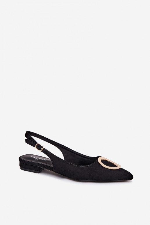 Sandalias de mujer con tacón ancho y adornos de color negro de Sparkle