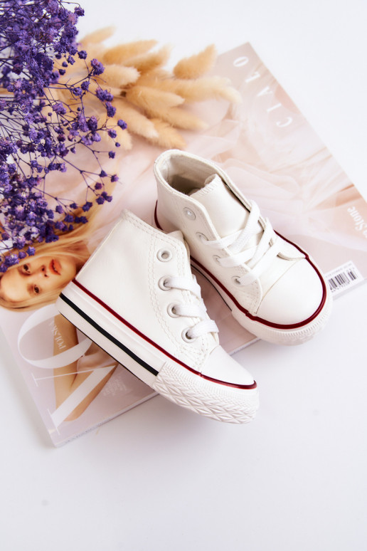 Zapatillas altas blancas de cuero para niños Tai turirney
