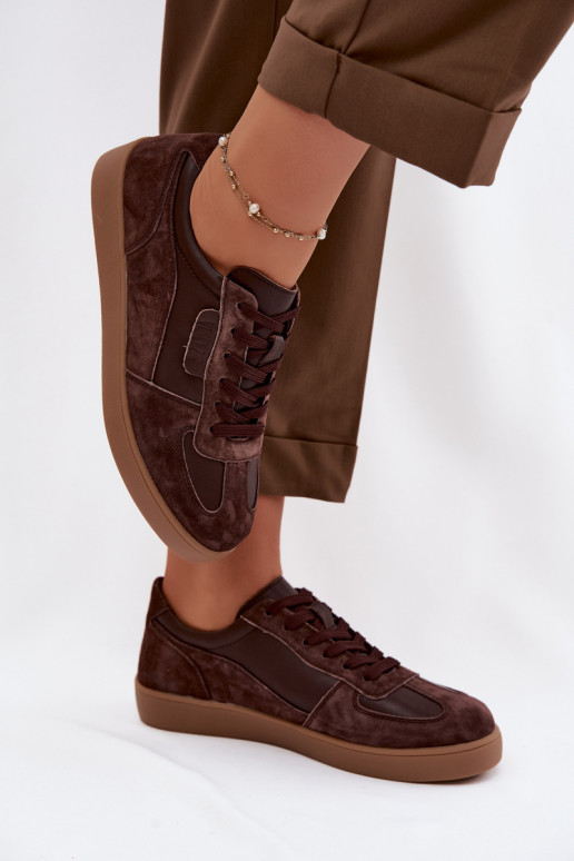 Zapatos de ante para mujer Vinceza 7933 color chocolate